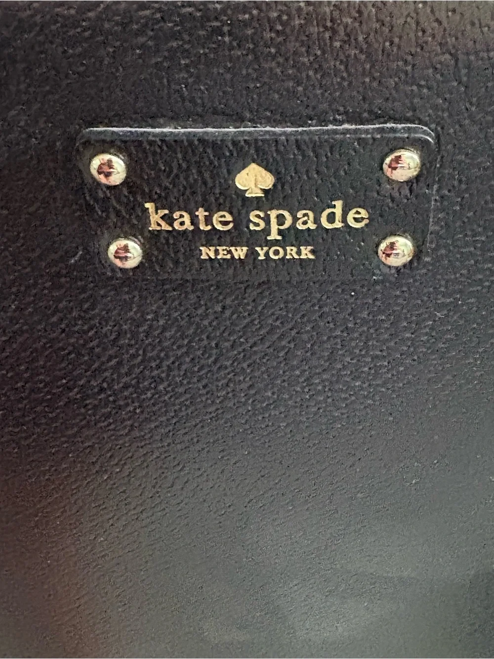 kate spade Black Shoulder Tote with Pink Polka Dot Lining